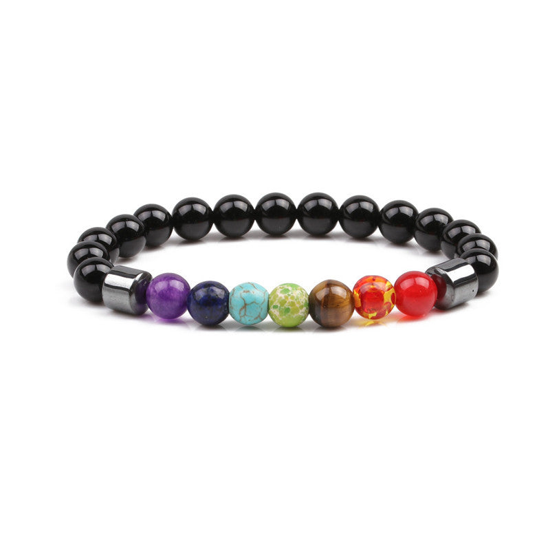 Pulseras De Piedra Volcánica Negra Colorida al por mayor